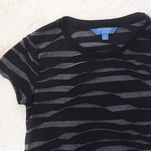 Simply Vera Wang Wavy Striped Jacquard T-Shirt - Picture 3 of 4